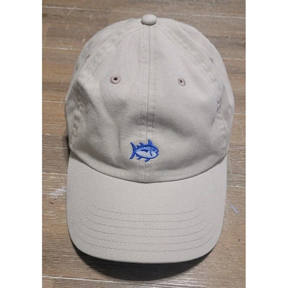 Southern Tide Hat Cap Strap Back Mens Large Beige Skipjack Fish Baseball Twill